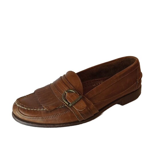 Cole Haan Mens Size 10 M Brown Loafers Leather Slip On Buckle Dress Shoes